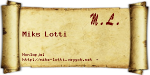 Miks Lotti névjegykártya